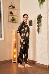Velure All Over Print Style Satin Night Suit