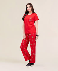 Velure Engrossing Teddy Print Pajama Set