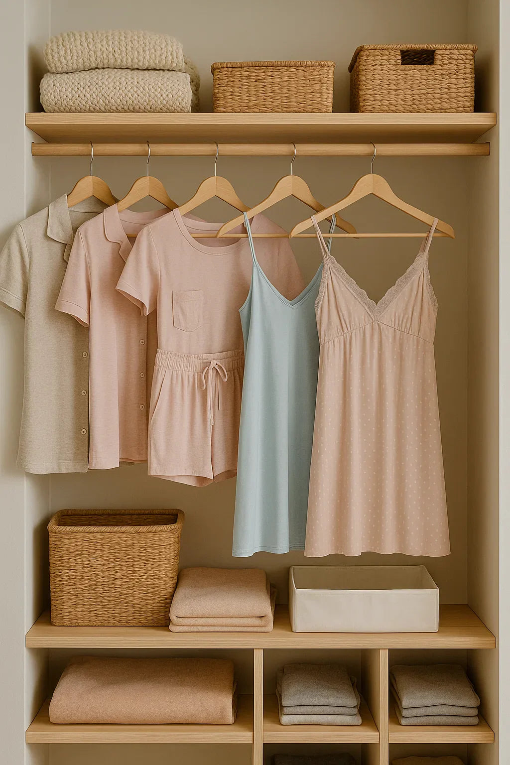 neatly arranged nightwear
