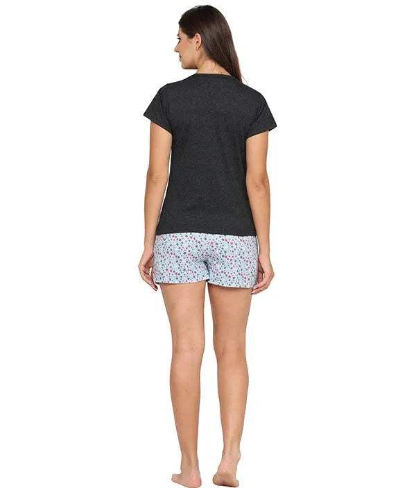 Selfie Star Shorts Set - Velure - Short sets - Cotton, Half Sleeves, Printed, Round neck, Shorts