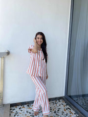 Velure Stripe Co-ord Set for her - Velure, Shirt and Pant, Elevate your wardrobe with Velure's Stripe Co-Ord Sets for her! Featuring a matching top and bottom with striped patterns in various colours & sizes. Available in crop tops & high-waisted pants, perfect for casual or dressy occasions. Made from comfortable & breathable materials like cotton or linen.