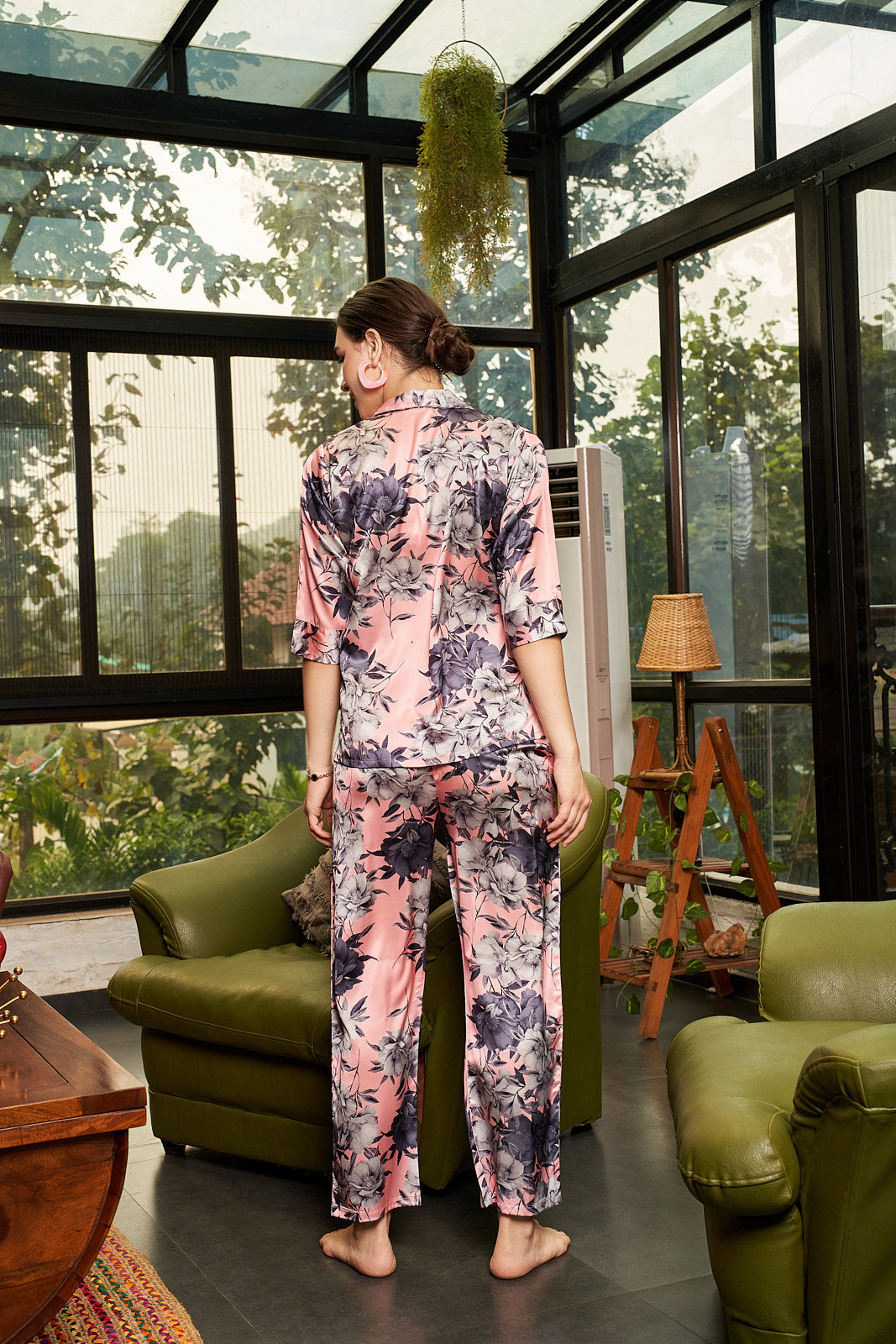 Velure Adorable Floral Print Satin Night Suit