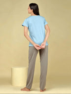 Velure Four Hearts Print Pajama Set - Velure - T-Shirt and Pants - Full Length Pant, Half Sleeves, Round neck nightsuit