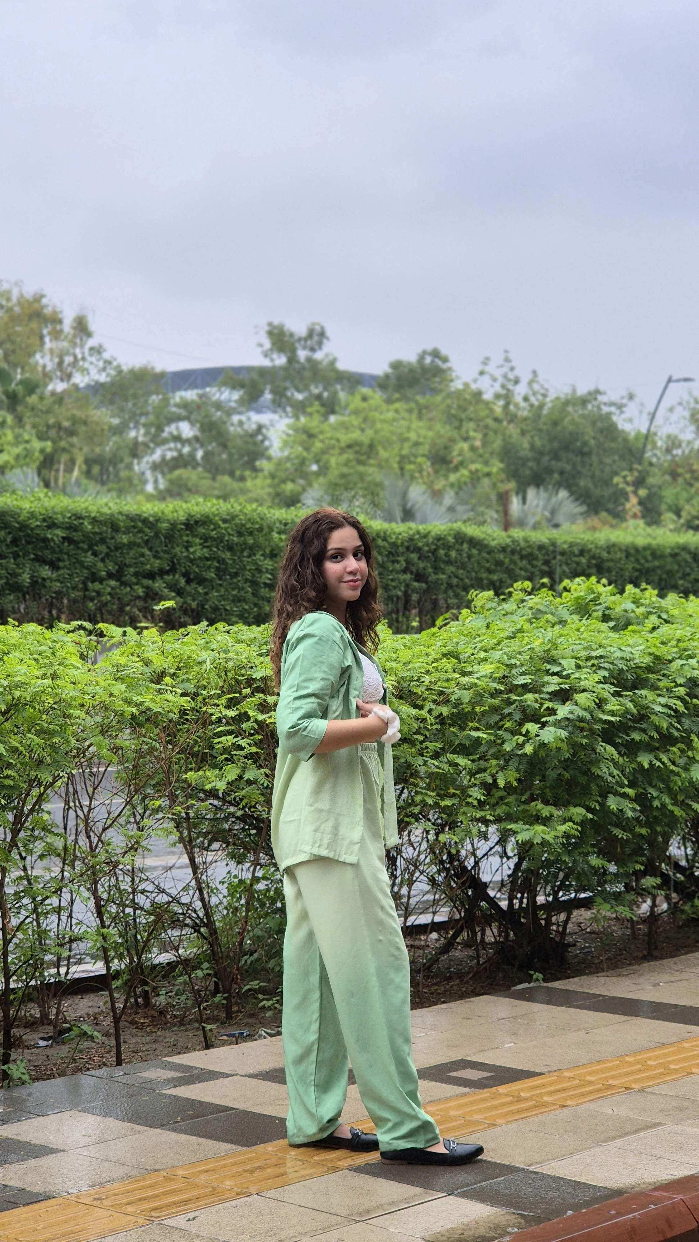 Velure Classic Co-ord Set - Velure - - 3/4 Sleeves, Collar Neck, Cotton, Front Button Open, Full Length Pant, Ombre