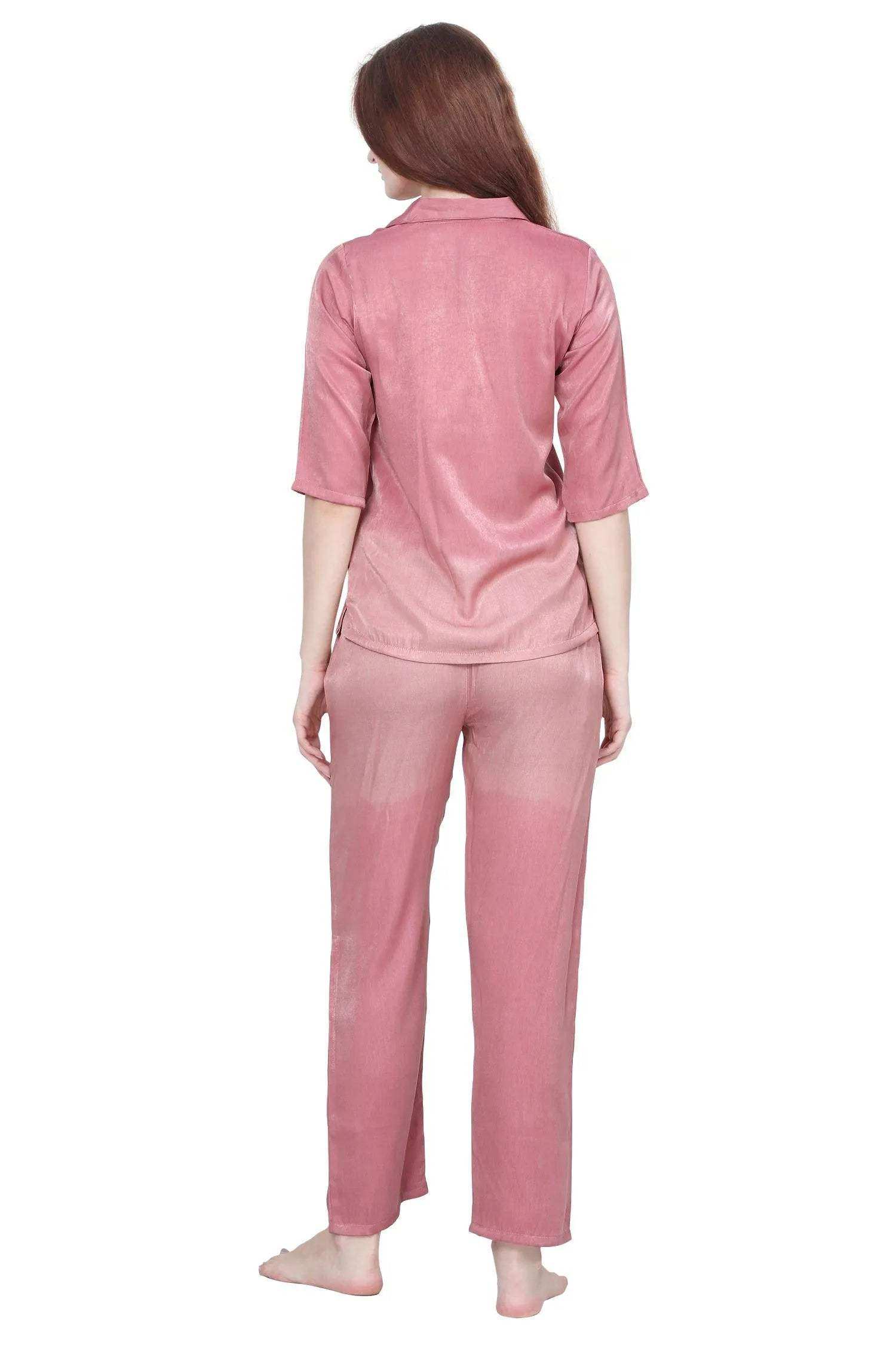 Velure Astonishing Co-ord Set - Velure - - 3/4 Sleeves, Collar Neck, Cotton, Front Button Open, Full Length Pant