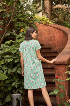 Velure Starry Unicorn Short Nighty - Velure - Short Nighty - Cotton, Half Sleeves, Knee Length, Printed, Round neck