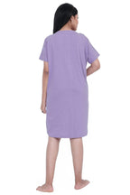 Snoopy Dog Cartoon Short Nighty - Velure - Short Nighty - Cotton, Half Sleeves, Knee Length, Printed, Round neck