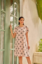 Velure Cute Cartoon Koala Faces Short Nighty - Velure - Short Nighty - Cotton, Half Sleeves, Knee Length, Printed, Round neck