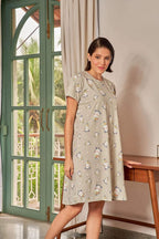 Velure Unicorn Stars Short Nighty - Velure - - Cotton, Half Sleeves, Knee Length, Printed, Round neck