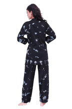 Tie-Dye Kurti Style Set - Velure - Long Top and Pant - Collar Night Suit, Cotton, Full Length Pant, Full Sleeves, Long Top Night Suit