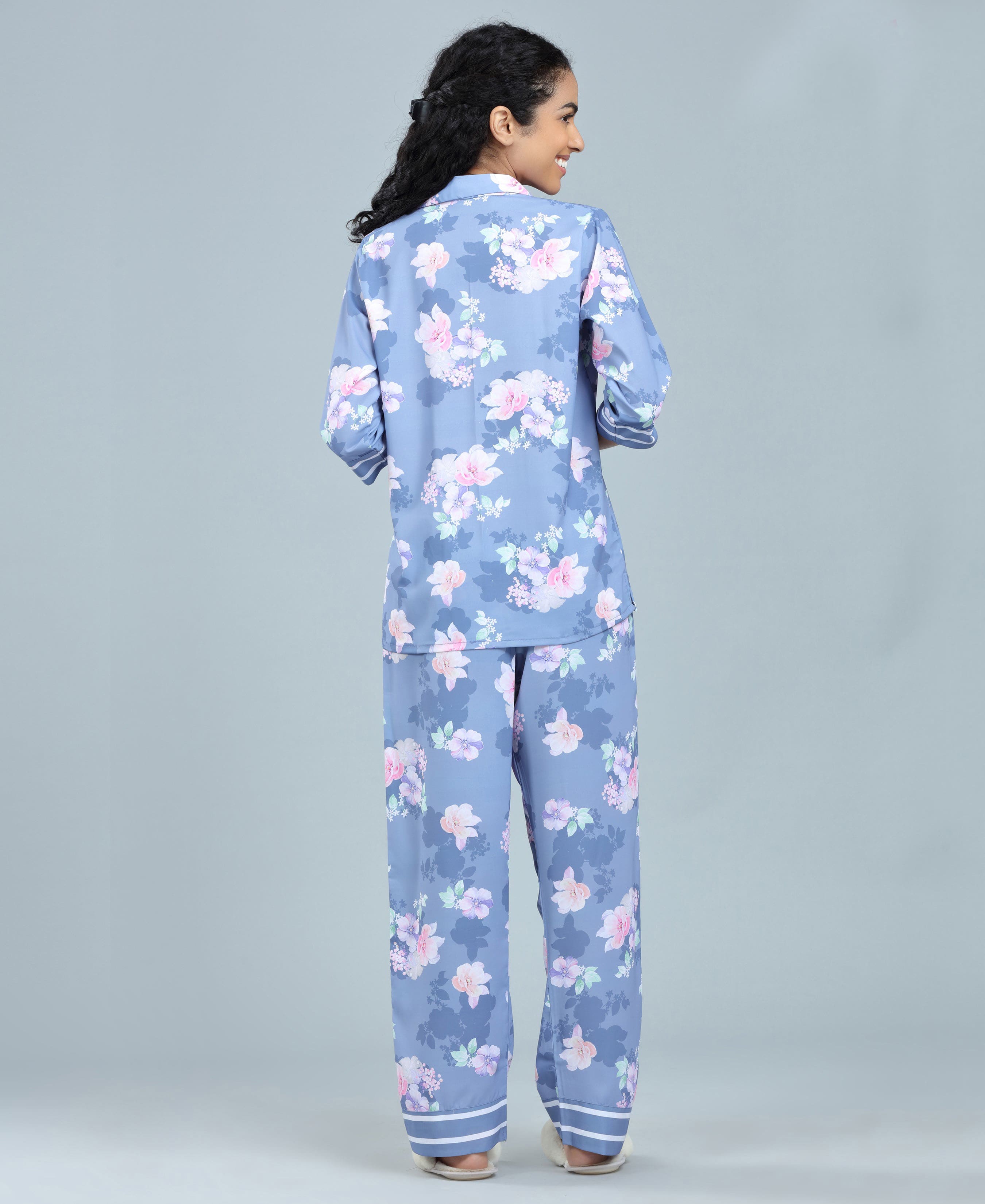 Flower Power Satin Night Suit