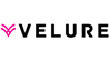 Velure logo with pink and black design on a white background