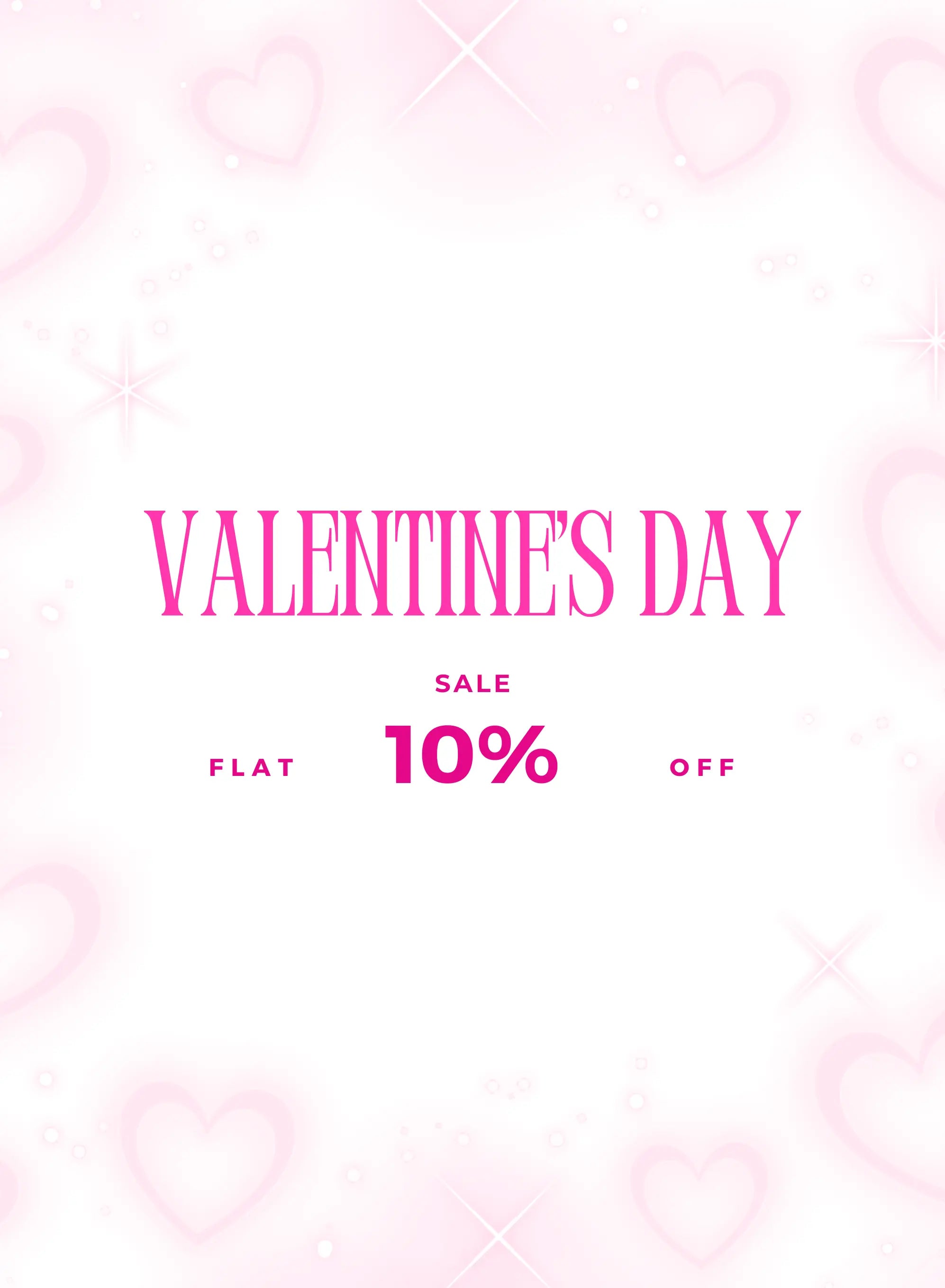 Velure's Valentine's Day sale advertisement with 10% off on a pink background