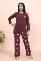 Velure Adorable  Candy Print Full Sleeves Pajama Set