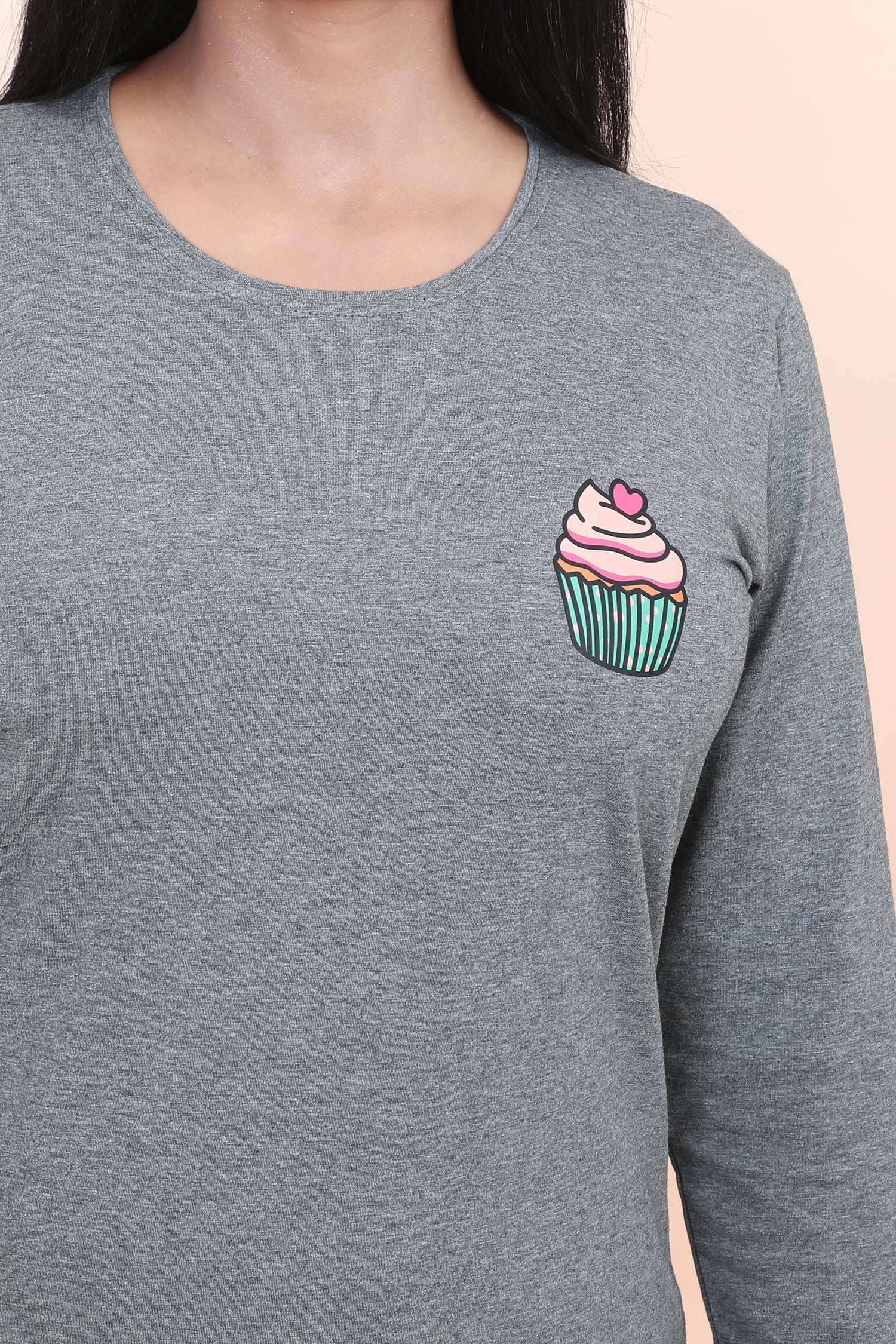 Velure Trendy Cupcake Print Full Sleeves Pajama Set