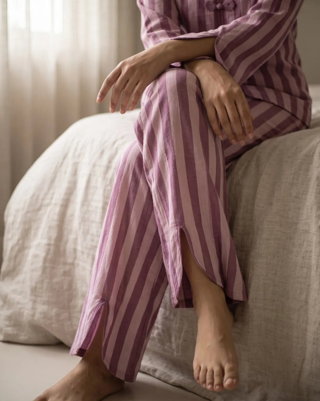 Velure Mauve Wine Night Suit