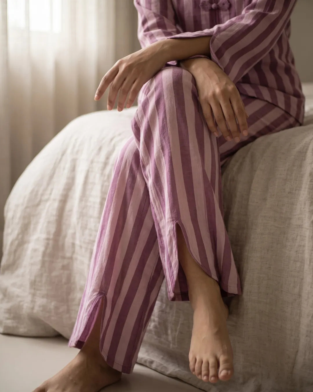 Velure Mauve Wine Night Suit