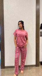 Velure Fashionable Printed Pajama Set - Velure - - Full Length Pant, Half Sleeves, Hosiery Cotton, Round neck nightsuit