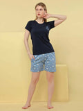 Velure Anchor Print Shorts Set - Velure - Short sets - Cotton, Half Sleeves, Printed, Round neck, Shorts