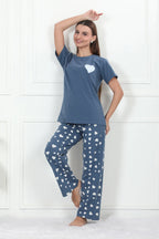 Velure All Over Hearts Print Pajama Set