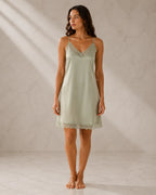 Velure Sage Whisper— Satin Lace Chemise