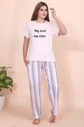 Velure Lavish Graphic Printed Pajama Set - Velure - - Full Length Pant, Half Sleeves, Hosiery Cotton, Round neck nightsuit