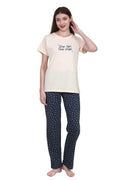 Velure Relaxed Pajama Set - Velure - - Cotton, Half Sleeves, Printed, Round neck nightsuit