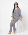 Velure Midnight Bow & Stripe Night Suit