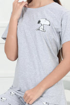 Velure Grey Snoopy Pajama Set