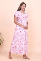 Velure Rose Print Cotton Nighty