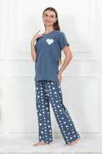 Velure All Over Hearts Print Pajama Set