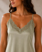 Velure Sage Whisper— Satin Lace Chemise