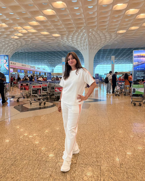 Velure White Cloud Nine Travel Set - Velure - - Full Length Pant, Half Sleeves, Round neck