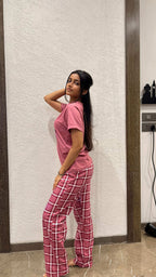 Velure Fashionable Printed Pajama Set - Velure - - Full Length Pant, Half Sleeves, Hosiery Cotton, Round neck nightsuit