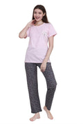 Velure Cozy Floral Print Pajama Set - Velure - - Cotton, Floral Print, Full Length Pant, Half Sleeves, Round neck