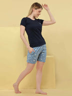 Velure Anchor Print Shorts Set - Velure - Short sets - Cotton, Half Sleeves, Printed, Round neck, Shorts