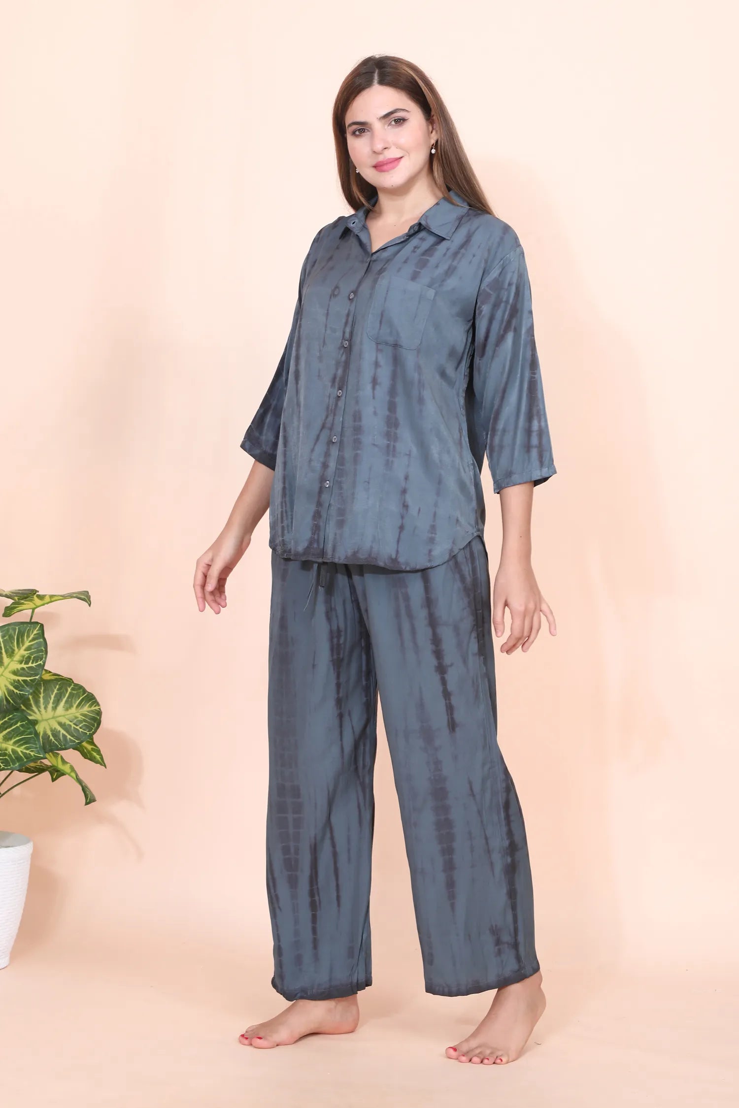 Velure Grey Classic Palazzo Co-ord Set