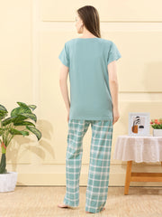 Velure Textured Graphic Print Pajama Set