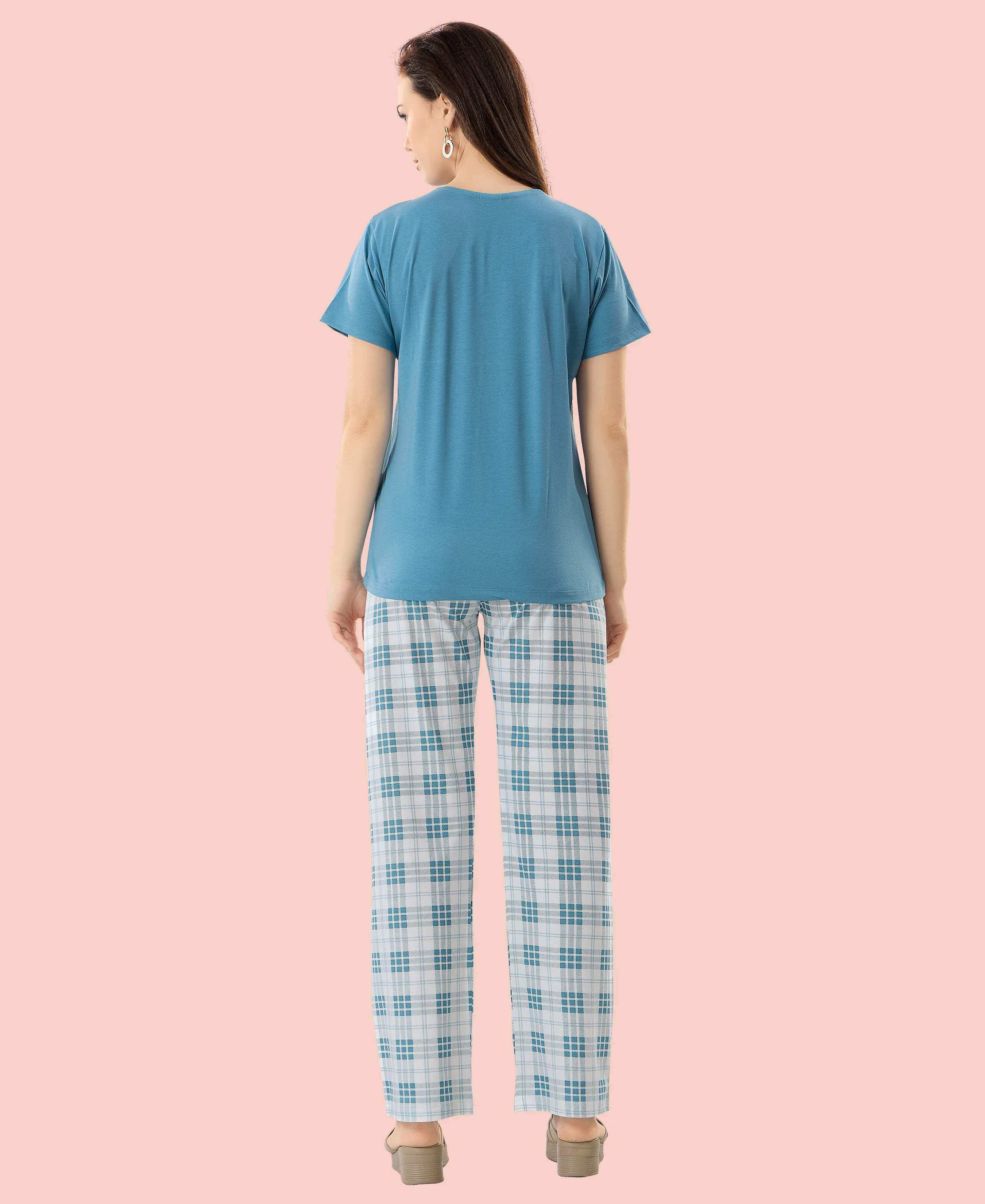Velure Adorable Pajama Set - Velure - - Cotton Lycra Fabric, Full Length Pant, Round neck