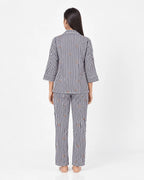 Velure Midnight Bow & Stripe Night Suit