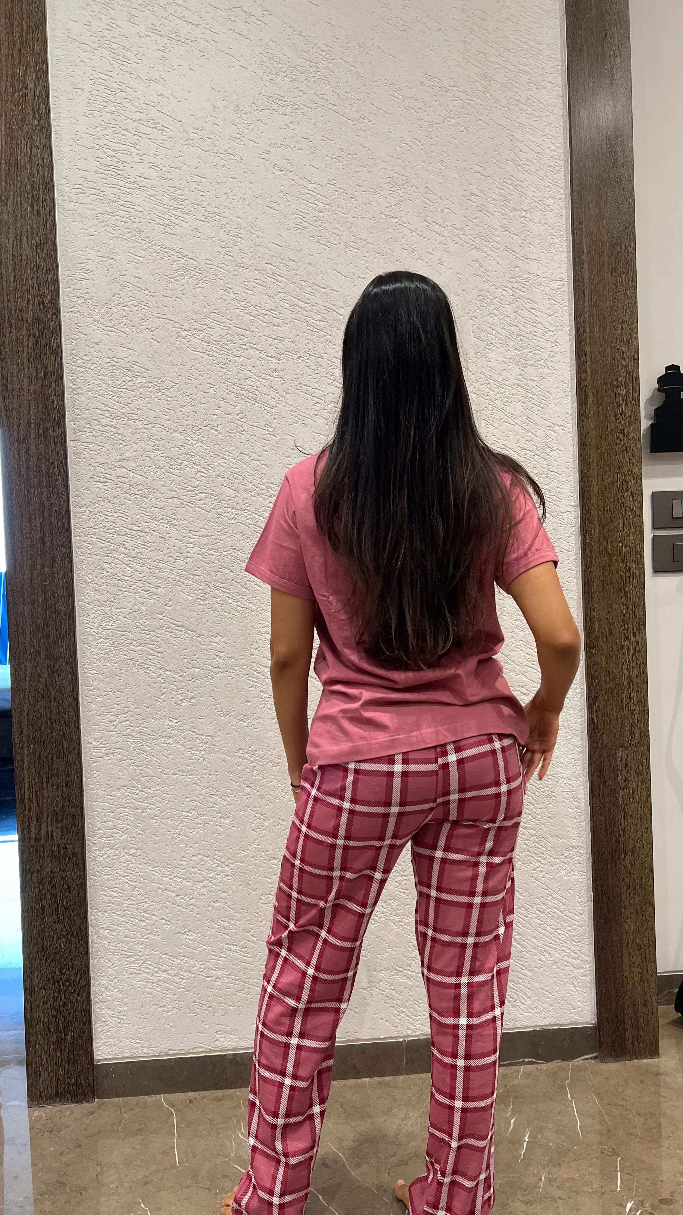 Velure Fashionable Printed Pajama Set - Velure - - Full Length Pant, Half Sleeves, Hosiery Cotton, Round neck nightsuit