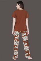 Velure Pleasing Floral Print Pajama Set - Velure - - Cotton, Floral Print, Full Length Pant, Half Sleeves, Round neck nightsuit