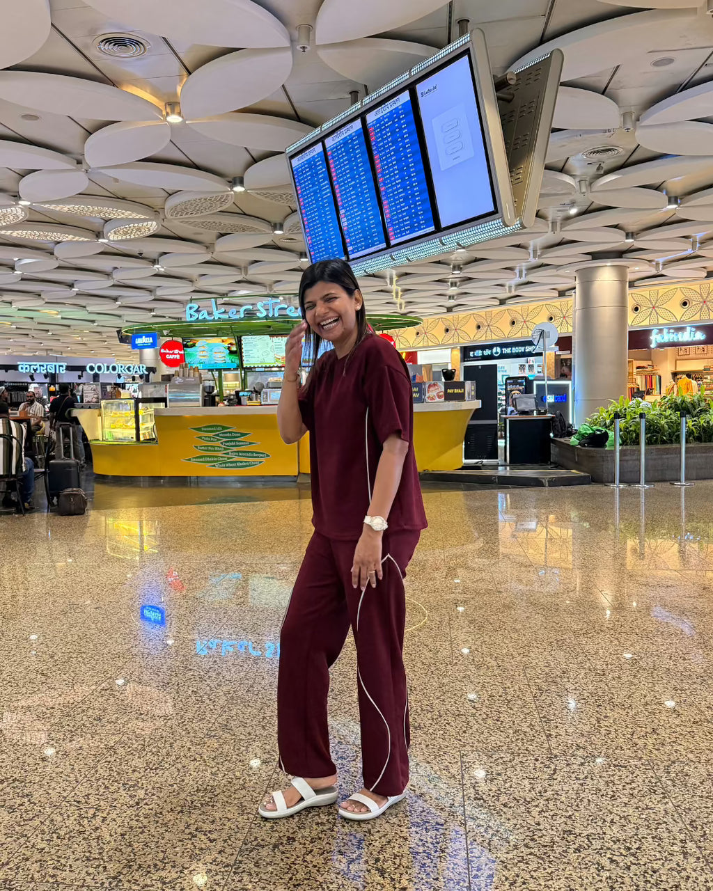 Velure Maroon Serene Travel Set
