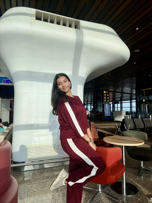 Velure Maroon Skyline Travel Set