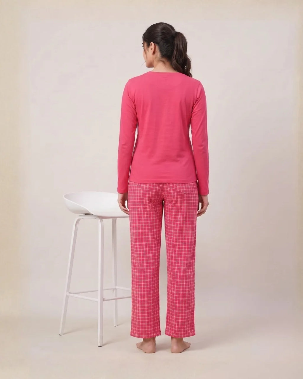 Velure Fuchsia Sunshine Full Sleeves Pajama Set