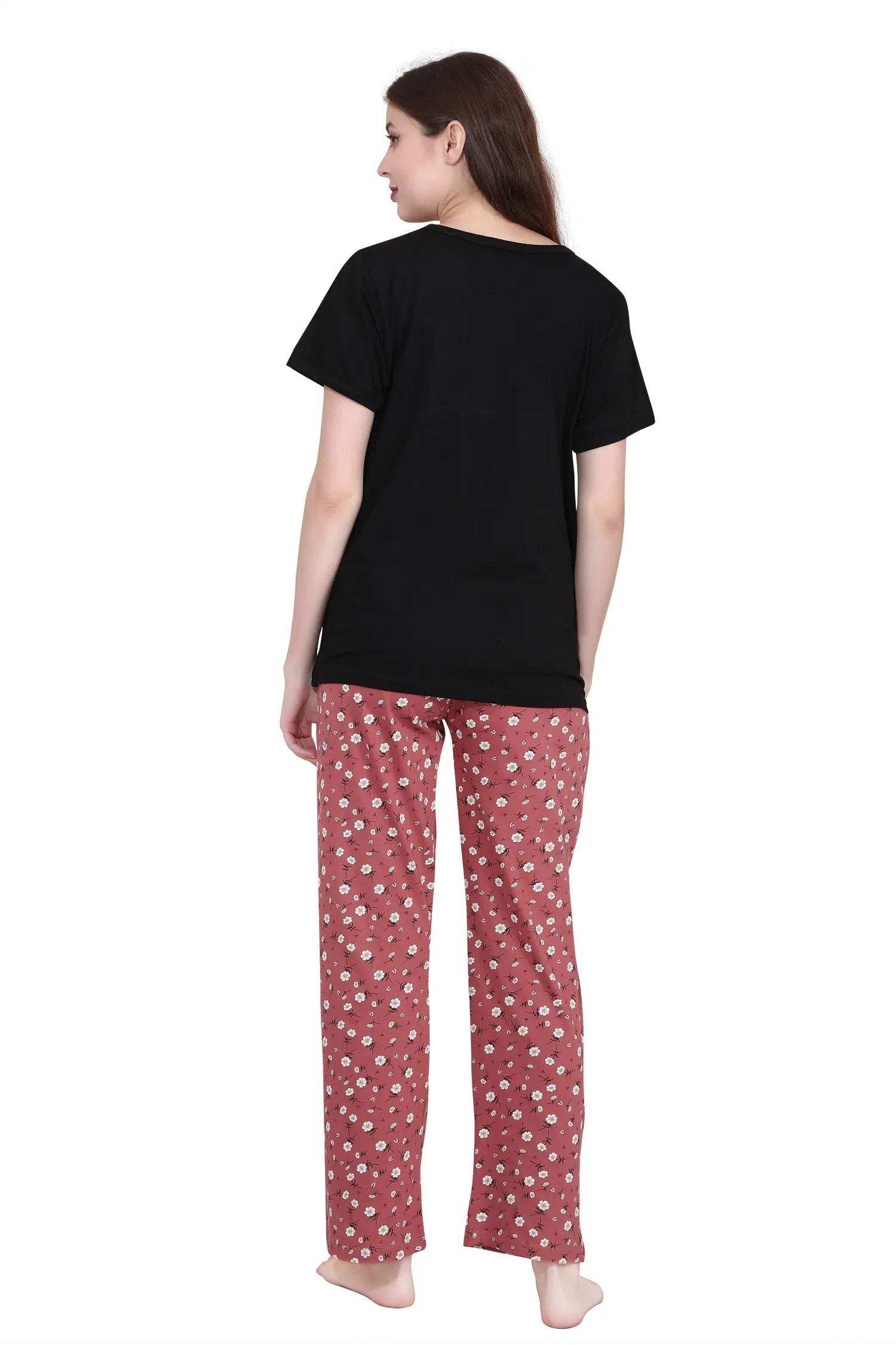 Velure Stunning Floral Print Pajama Set - Velure - - Floral Print, Full Length Pant, Half Sleeves, Hosiery Cotton, Round neck nightsuit