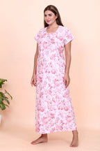 Velure Rose Print Cotton Nighty