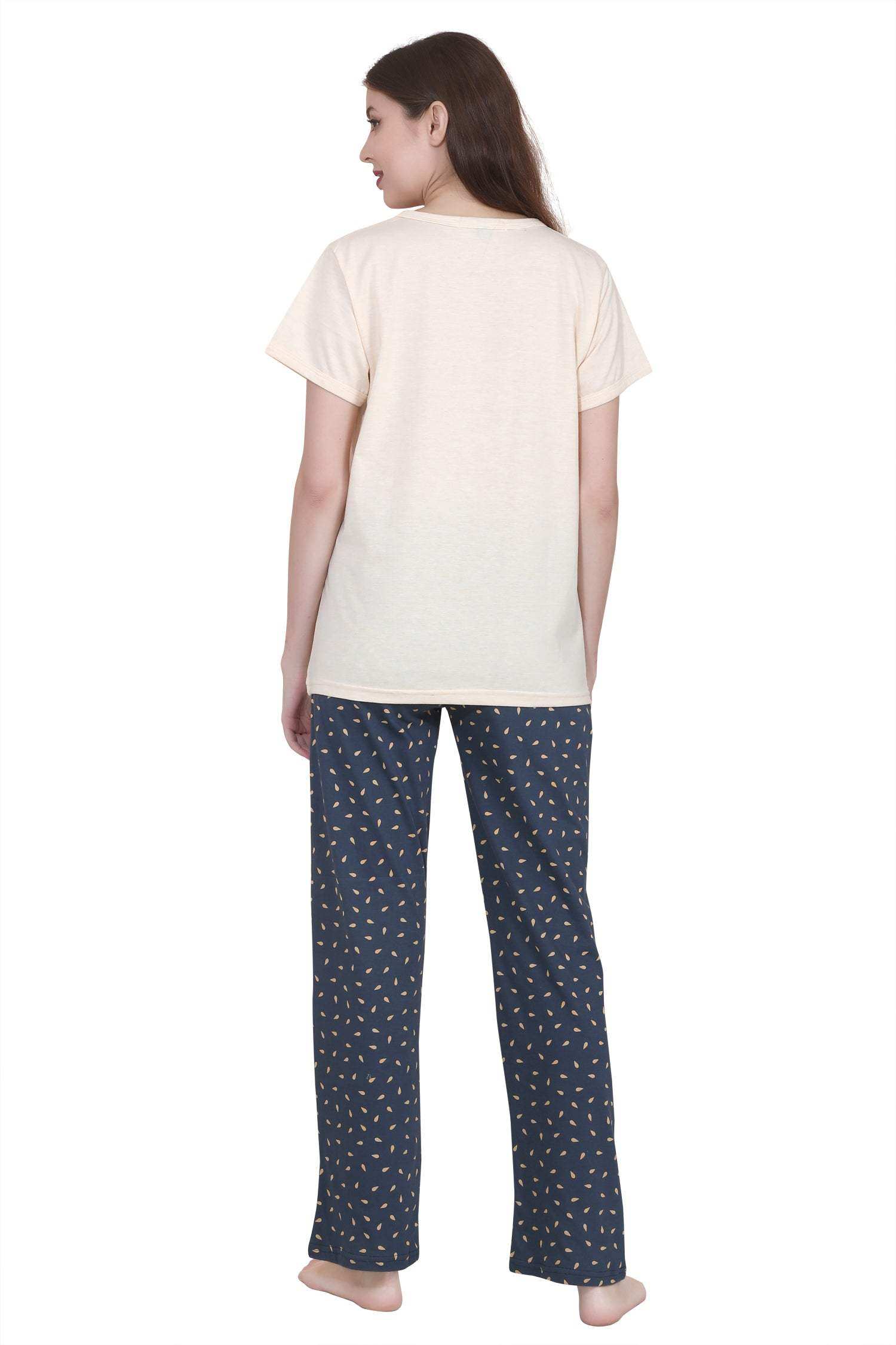 Velure Relaxed Pajama Set - Velure - - Cotton, Half Sleeves, Printed, Round neck nightsuit