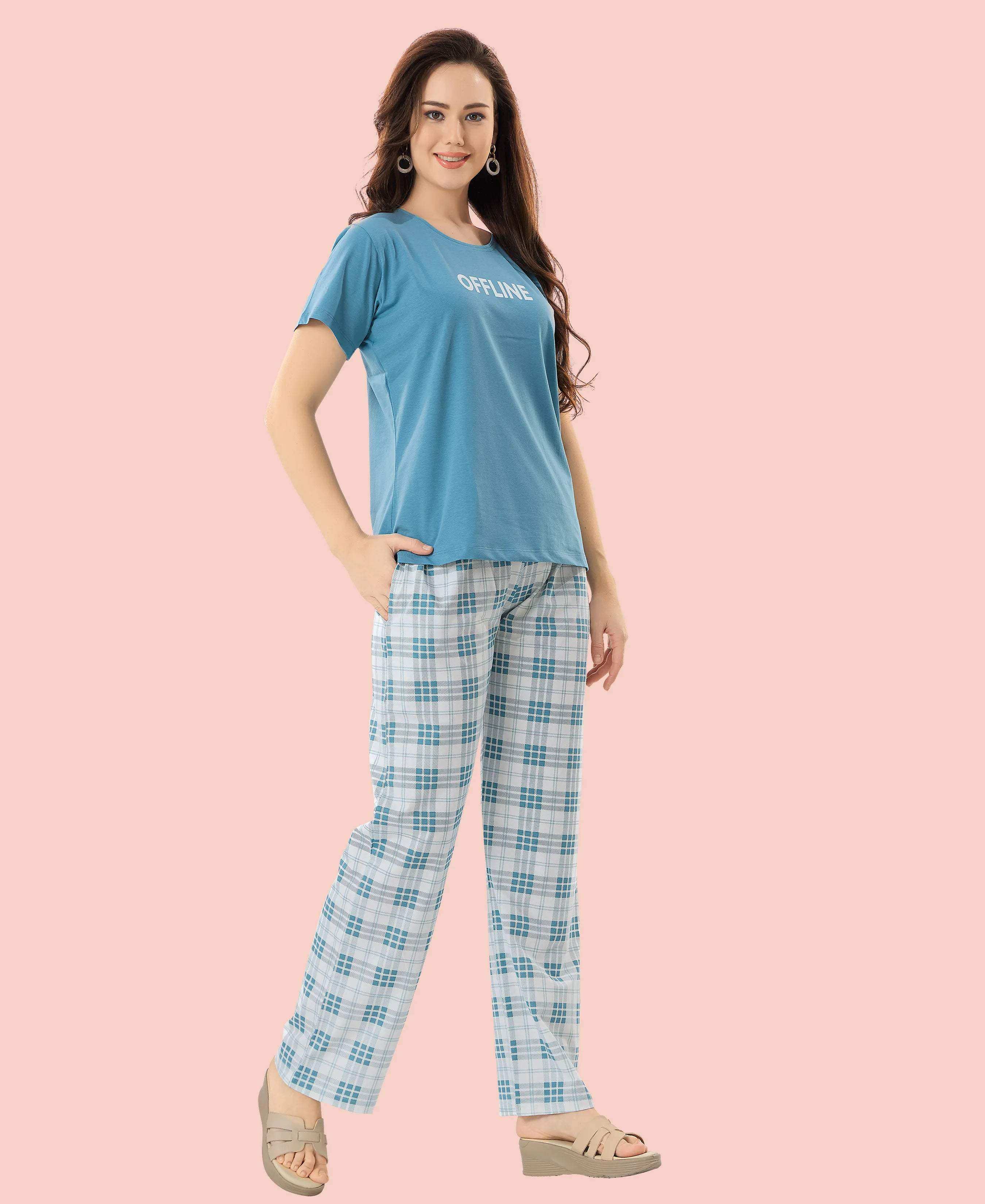Velure Adorable Pajama Set - Velure - - Cotton Lycra Fabric, Full Length Pant, Round neck