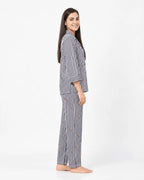 Velure Midnight Bow & Stripe Night Suit
